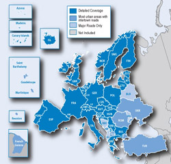 نقشه اروپا برای جی پی اس گارمین
