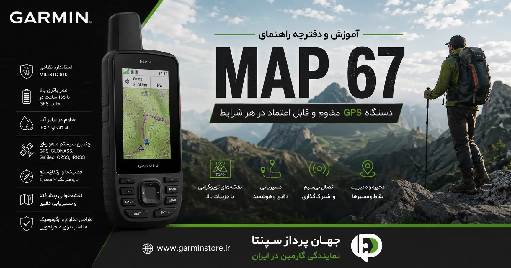 دفترچه راهنمای فارسی Garmin GPSMAP 67